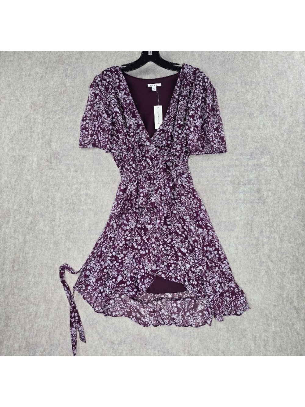 Floral Print Wrap Dress By Francescas In Wine Color